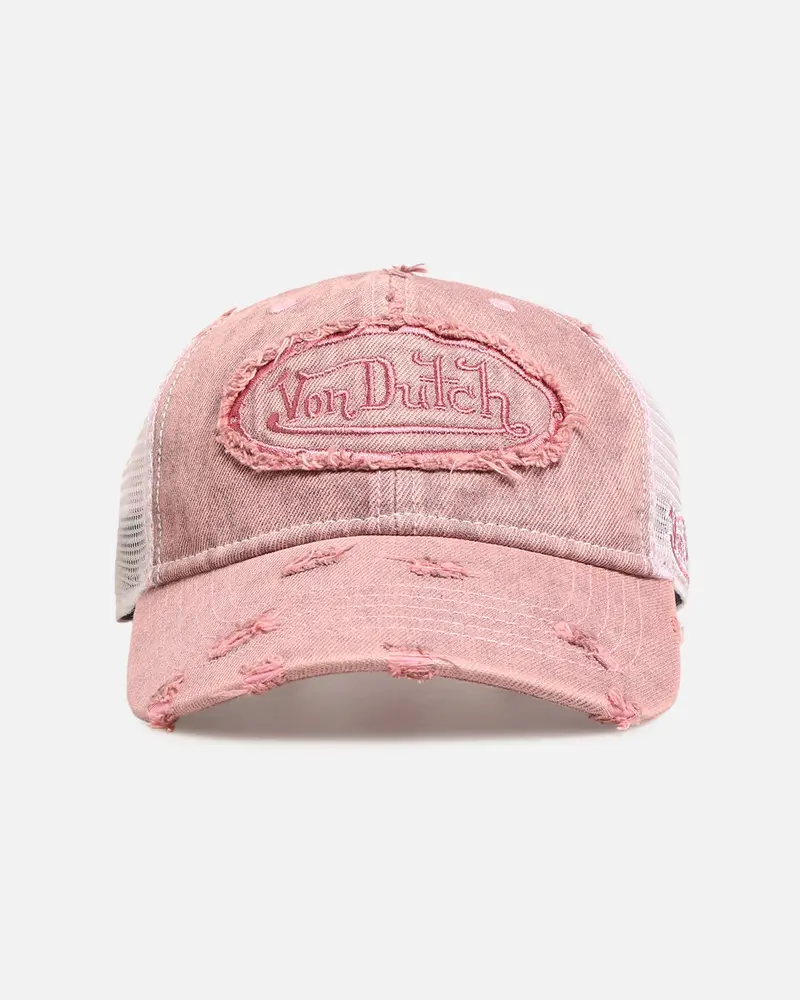Von Dutch Overdye Wash Trucker Snapback Pink 1