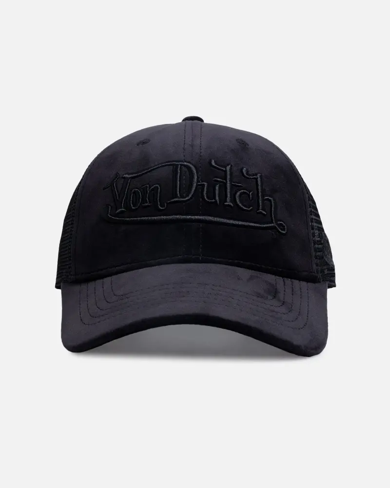 Von Dutch Signature Velvet Trucker Snapback Black 1