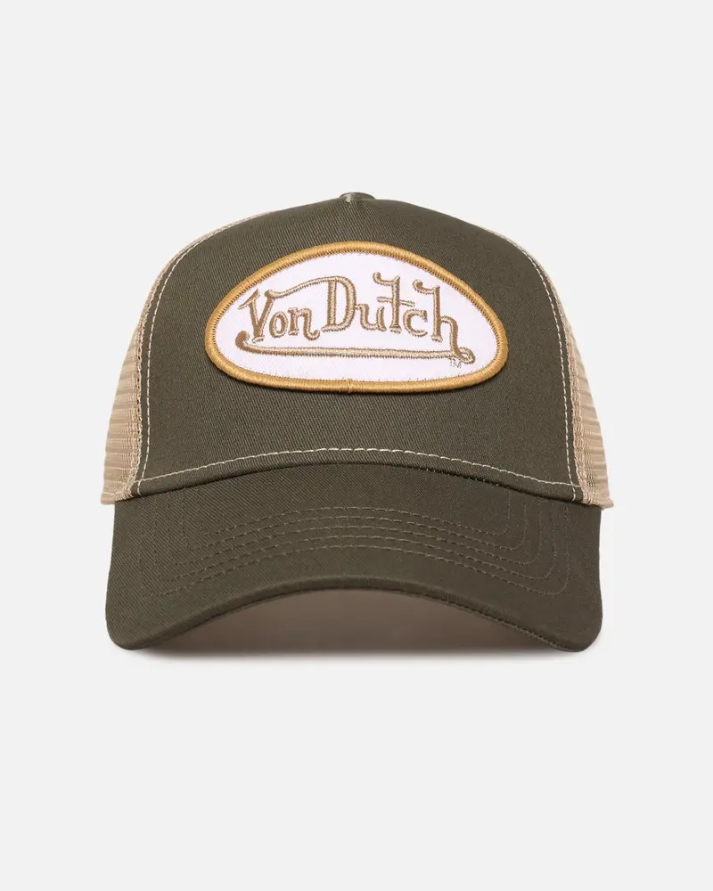 Von Dutch Unisex Trucker Snapback Hat Khaki 1