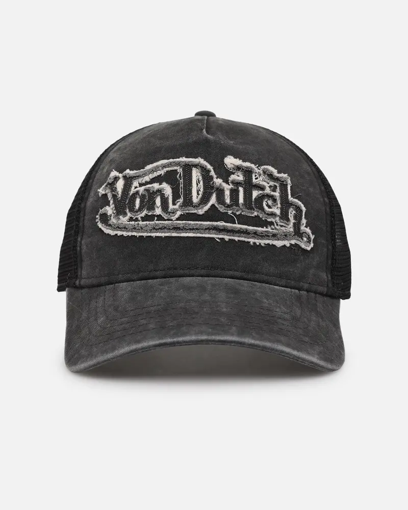 Von Dutch Washed Twill Trucker Snapback Grey 1