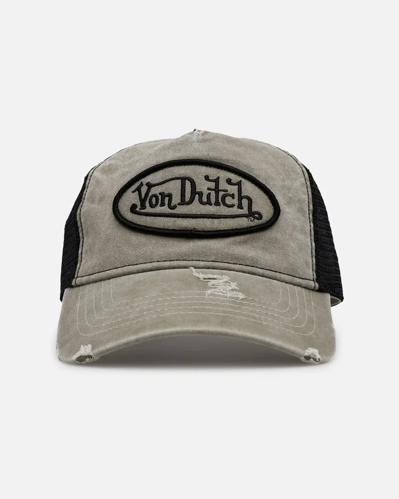 Von Dutch Washed Unstructured Trucker Snapback Washed Olive 1