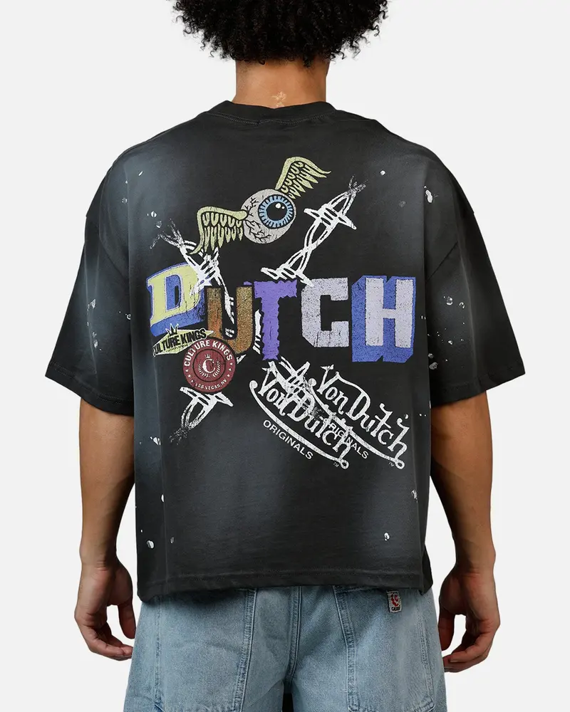 Von Dutch X Culture Kings Ck T-Shirt Washed Black 1