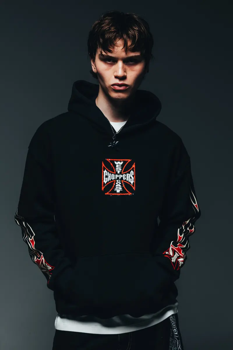 West Coast Choppers Forever Flames Hoodie Black 1