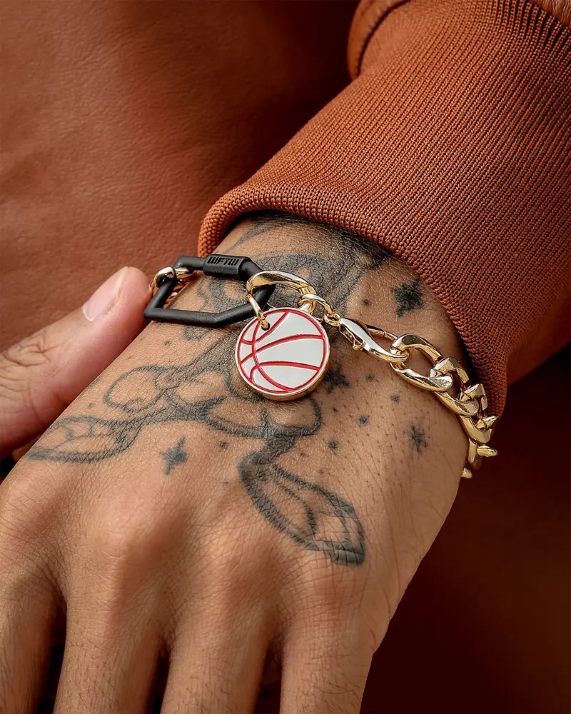Wild For The Weekend Slam Dunk Basketball Bracelet Black/Gold/Red 1