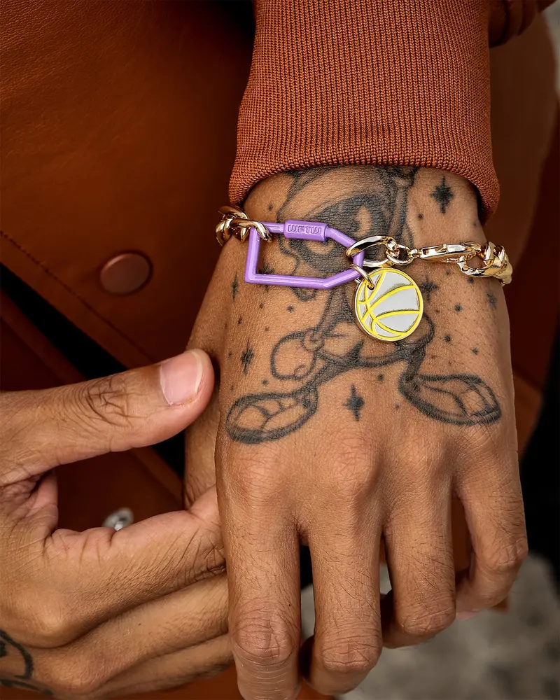 Wild For The Weekend Slam Dunk Basketball Bracelet Purple/Yellow/Gold 1