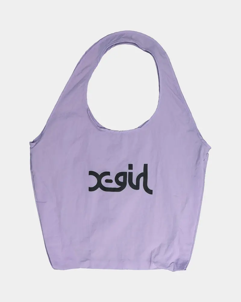 X-Girl Mills Logo Shopper Bag Lilac 1