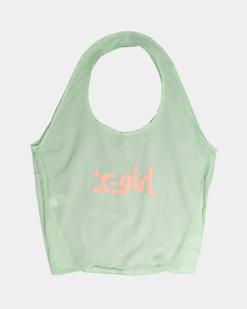 X-Girl Mills Logo Shopper Bag Lime 1
