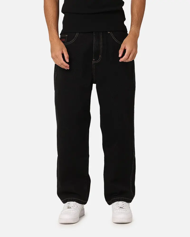 X-Large Emb Pocket Bull Denim Pant Black 1