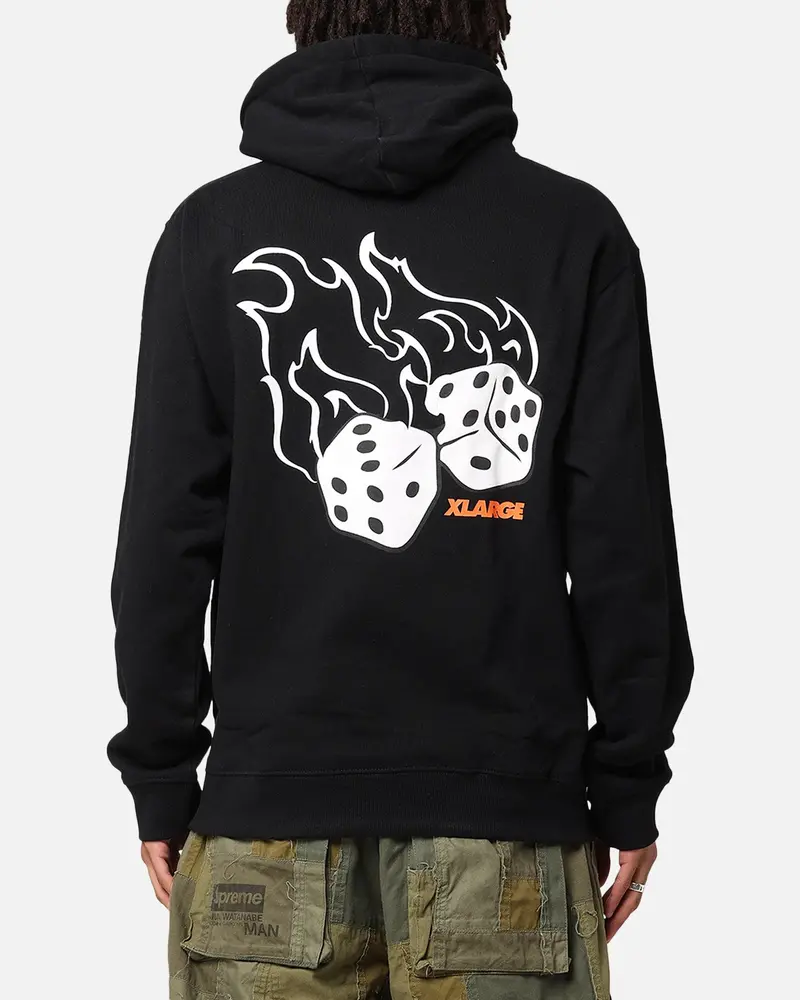 X-Large Fire Dice Hoodie Solid Black 1