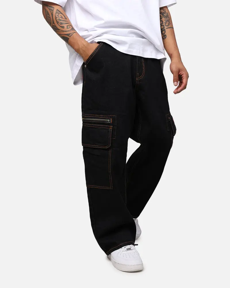 X-Large Inc Denim Cargo Pants Black 1