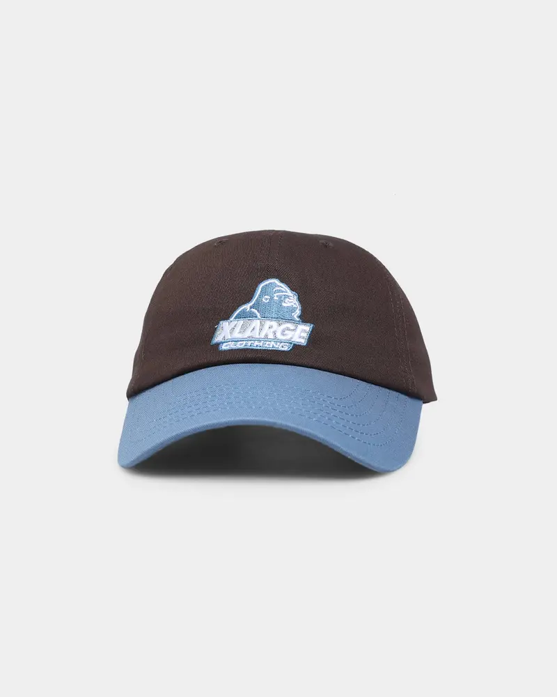 Xlarge Slanted Logo Snapback Brown/Navy 1