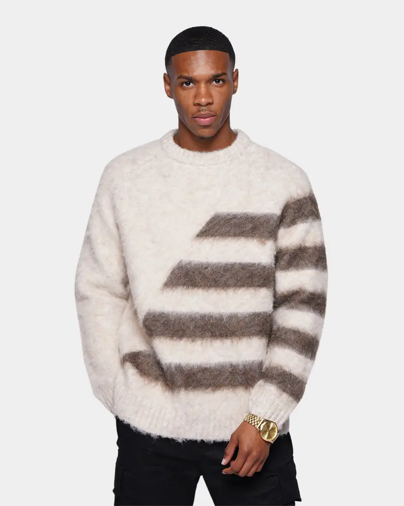 Xxiii Arturo Mohair Stripe Jumper Cream 1