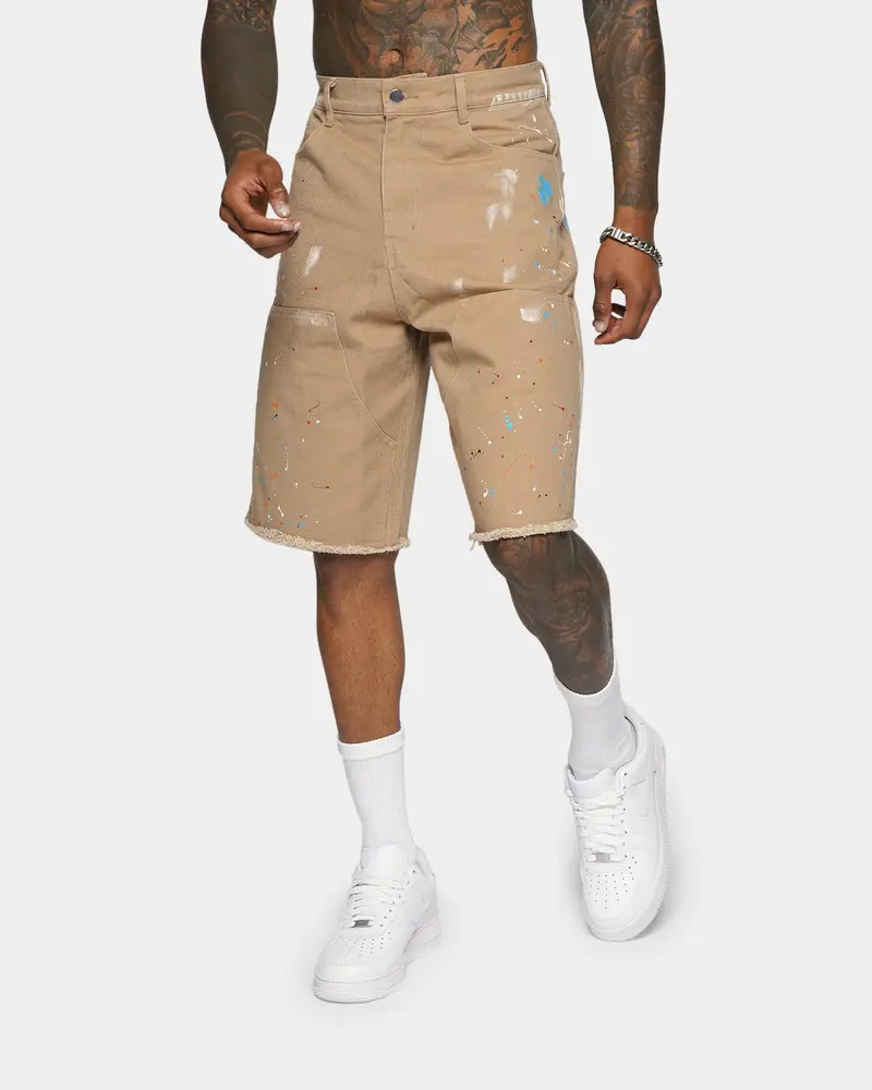 Xxiii Cent Splatter Effect Shorts Beige 1