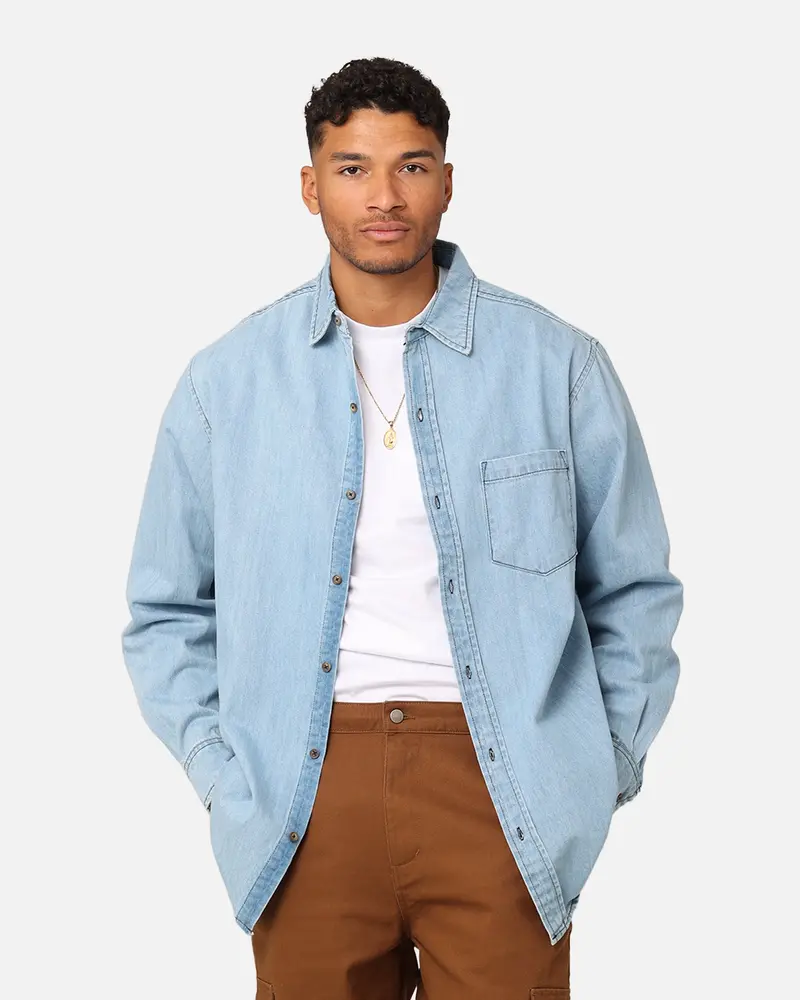 Xxiii Classic Denim Shacket Denim Blue 1