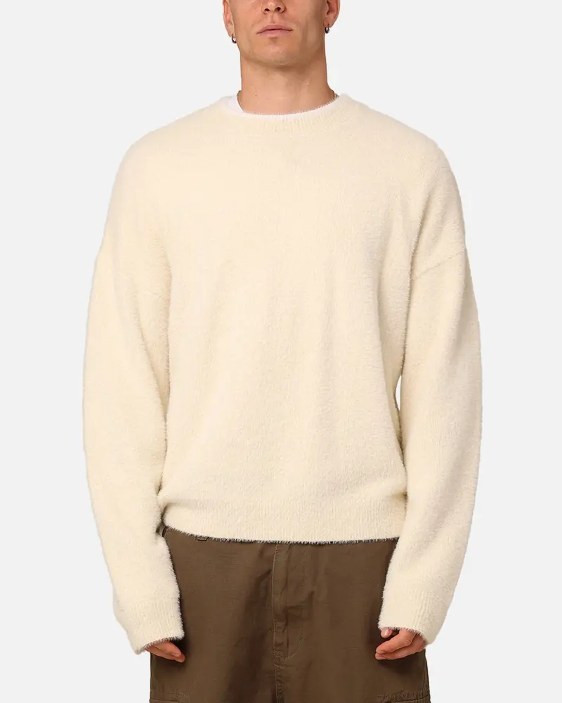 Xxiii Crew Neck Fluffy Sweater Cream/White 1