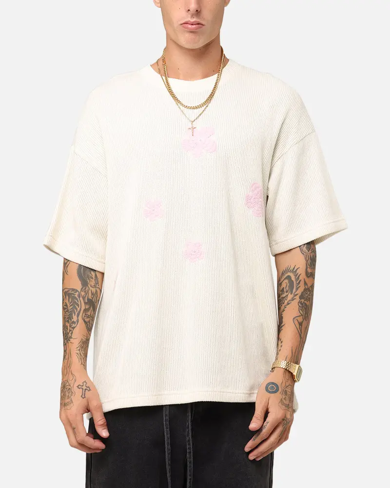 Xxiii Crochet Flowers T-Shirt Off White 1