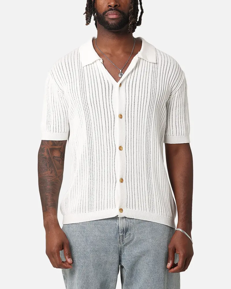 Xxiii Elliot Knit Button Up Shirt White 1