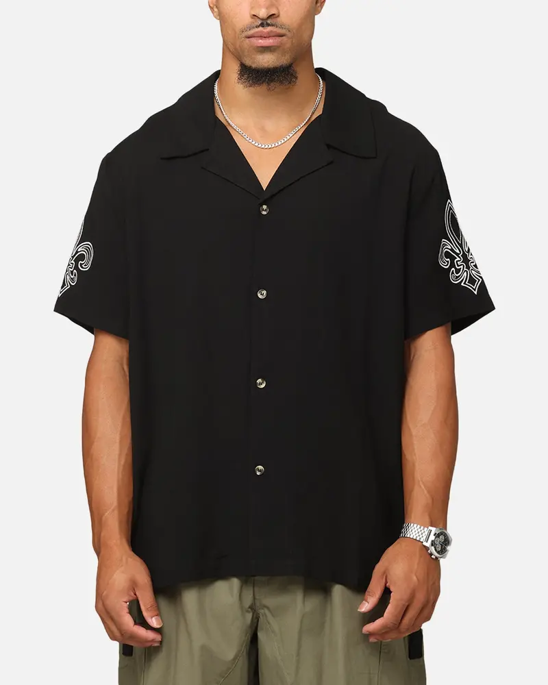 Xxiii Fleur Linen Button Up Shirt Black 1