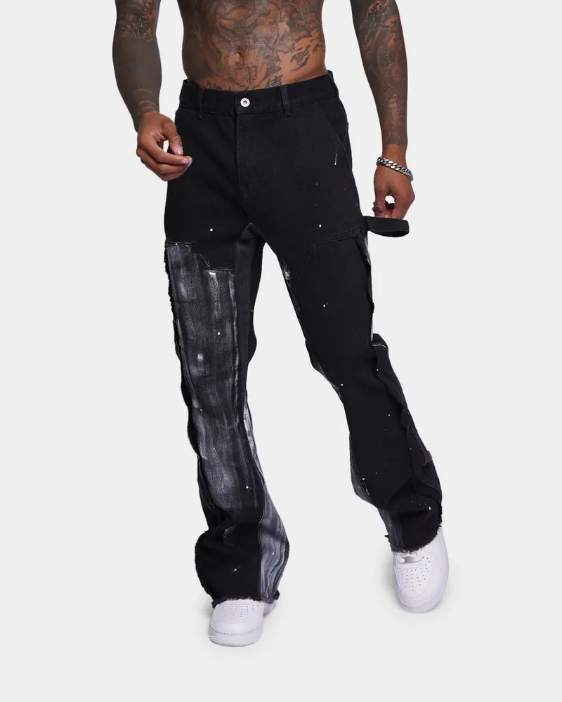 Xxiii Frayed Seam Jeans Black 1