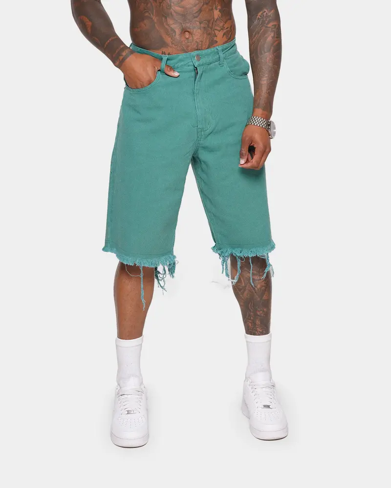Xxiii Frayed Wide Leg Shorts Hunter Green 1