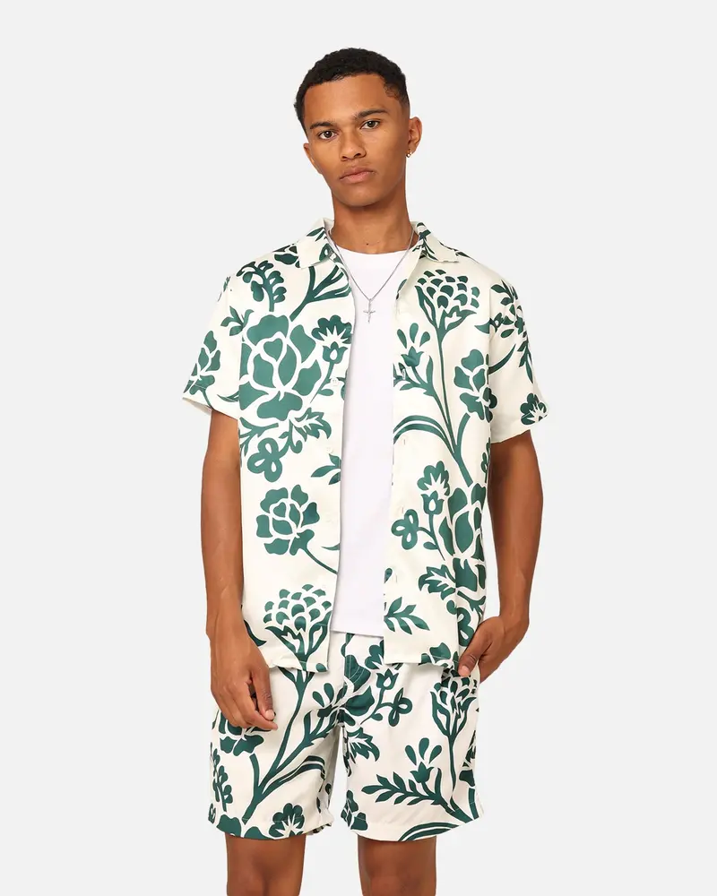 Xxiii James Button Up Shirt Cream/Green 1
