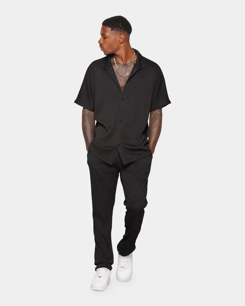 Xxiii Leon Ribbed Set Black 1