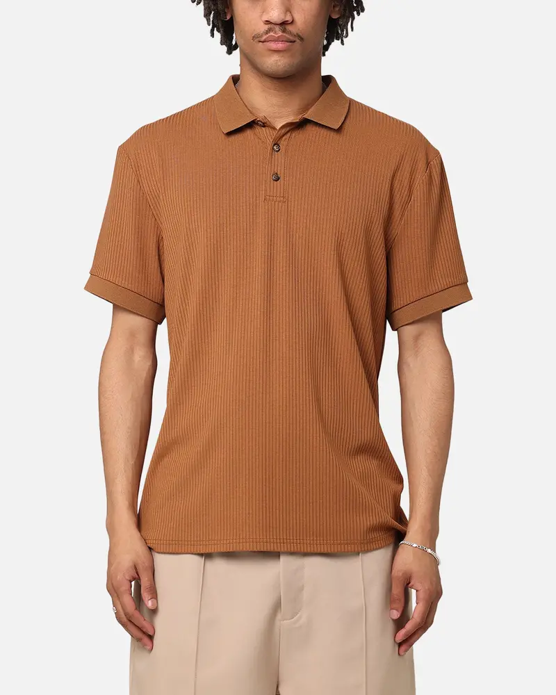 Xxiii Luis Rib Polo Shirt Brown 1