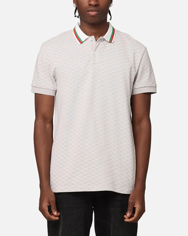 Xxiii Printed Polo Shirt Light Grey 1