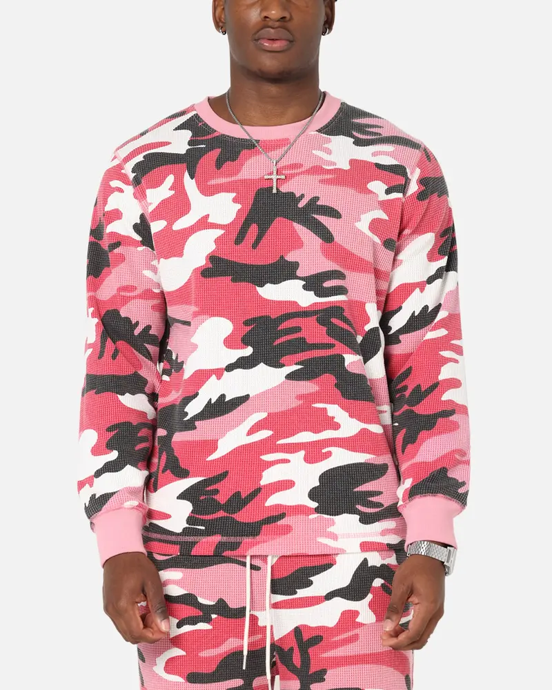 Xxiii Printed Thermal Long Sleeve T-Shirt Pink Camo 1