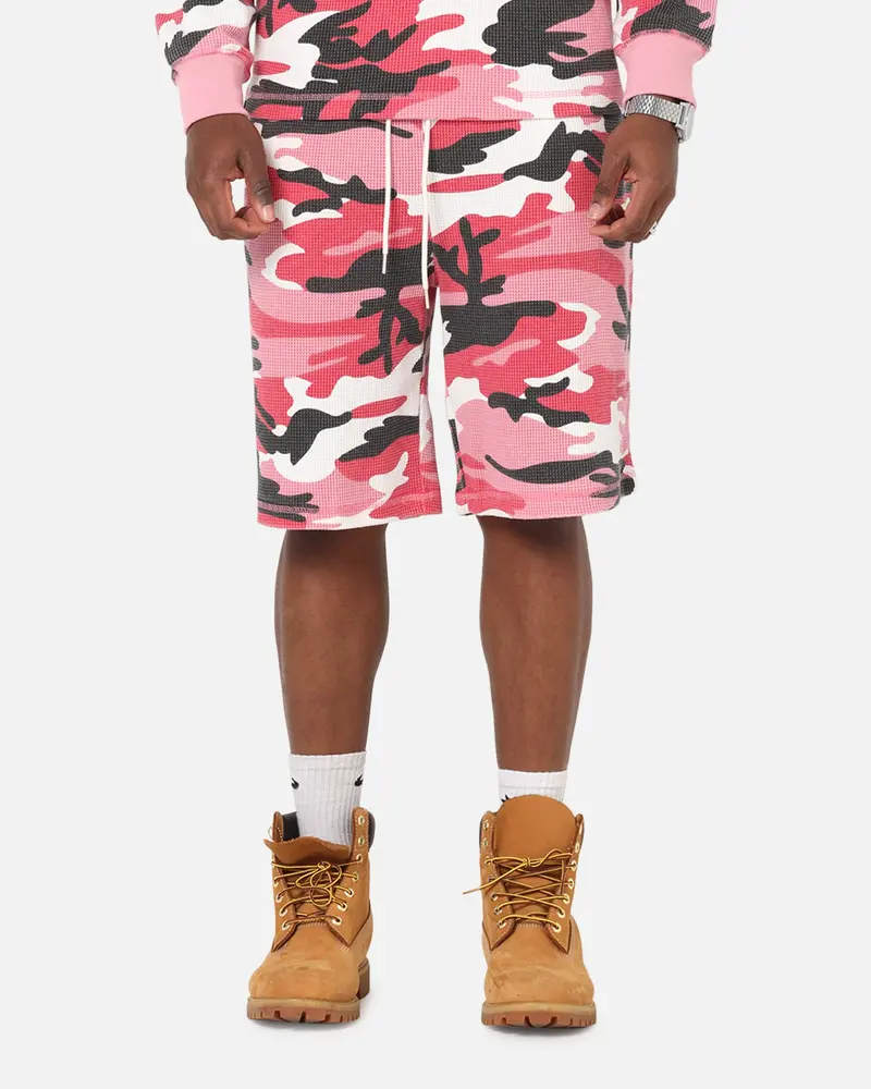 Xxiii Printed Thermal Shorts Pink Camo 1