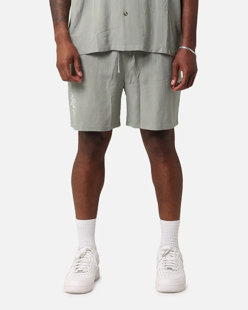 Xxiii Serene Linen Shorts Sage Green 1