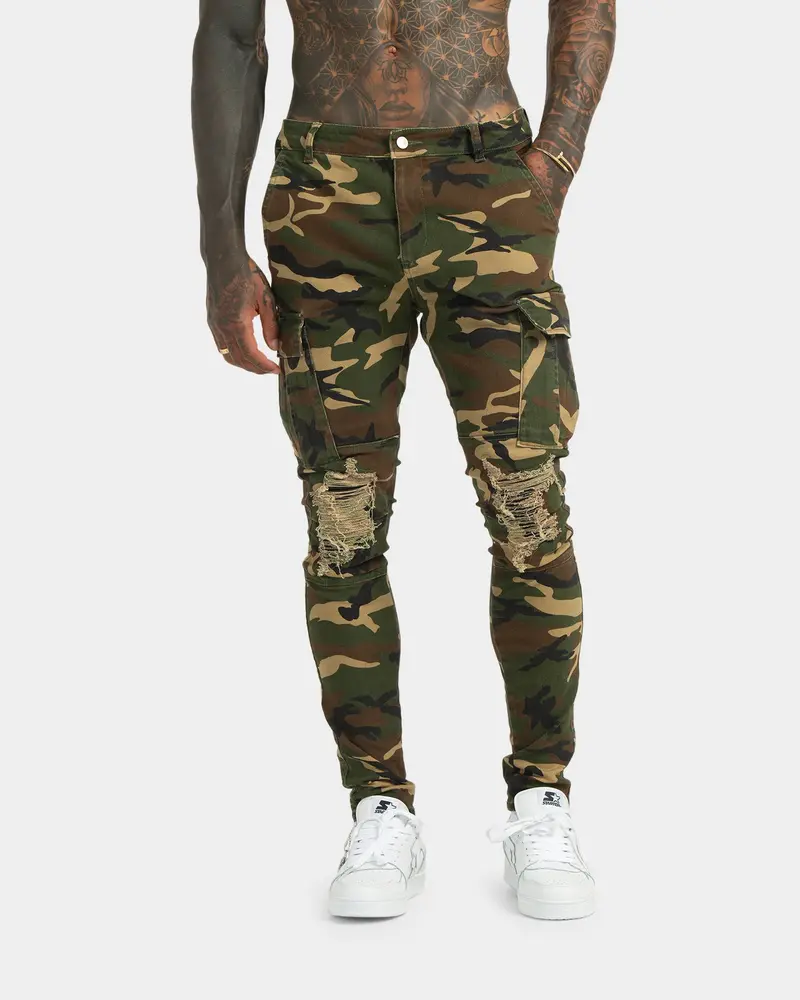 Xxiii Sergeant Camo Ripped Jeans Camo 1
