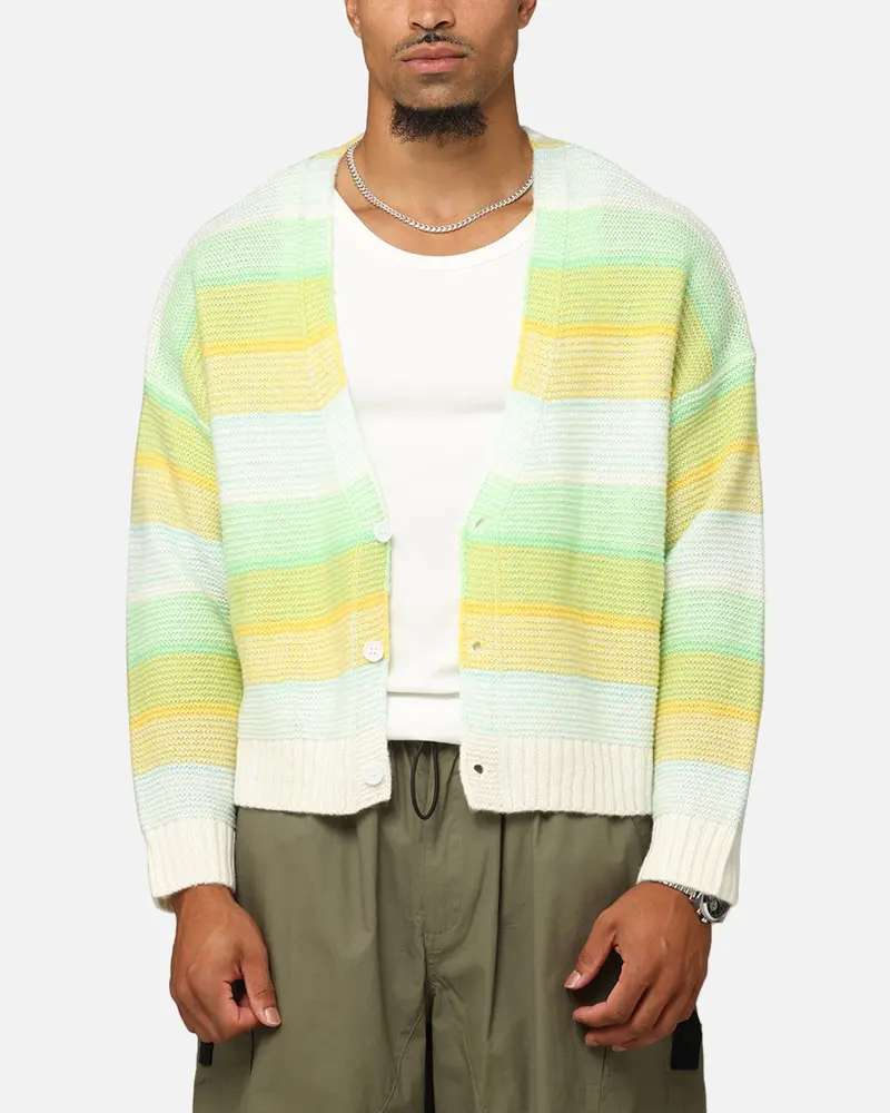 Xxiii Striped Cardigan Green/Blue/Yellow 1