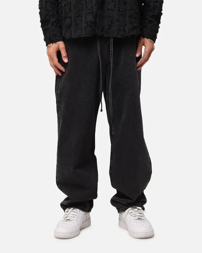 Xxiii Tie Lace Baggy Jeans Black Stonewash 1