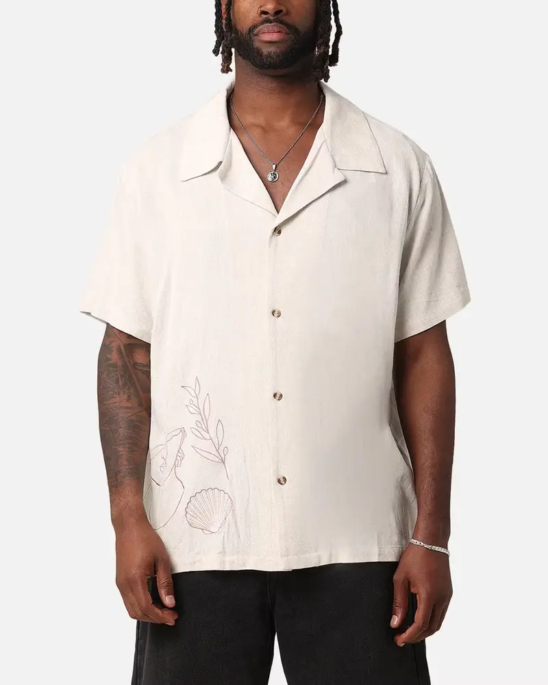 Xxiii Venus Linen Button Up Shirt Oatmeal 1