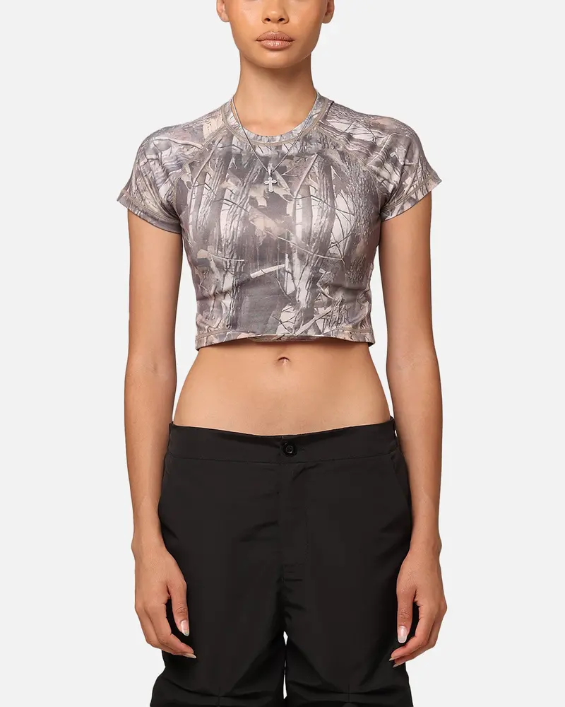Xxiii Women's Boiler Room Crop T-Shirt Hunter Camo 1