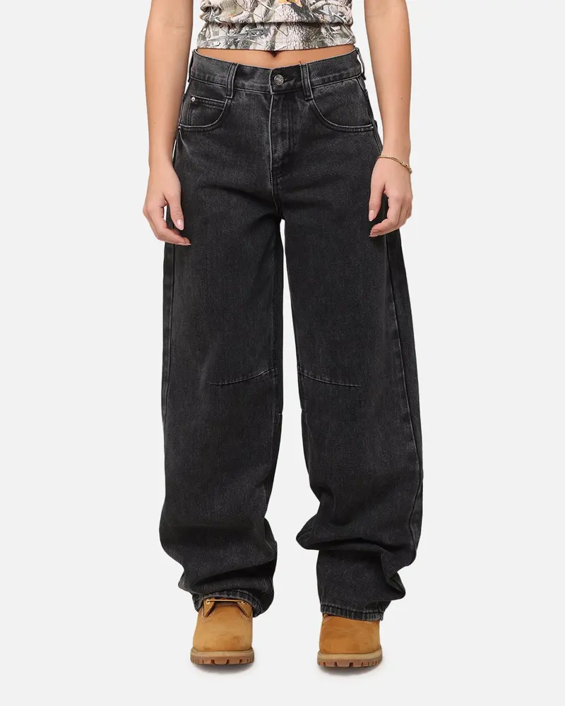 Xxiii Women's Buckle Baggy Jeans Vintage Black 1