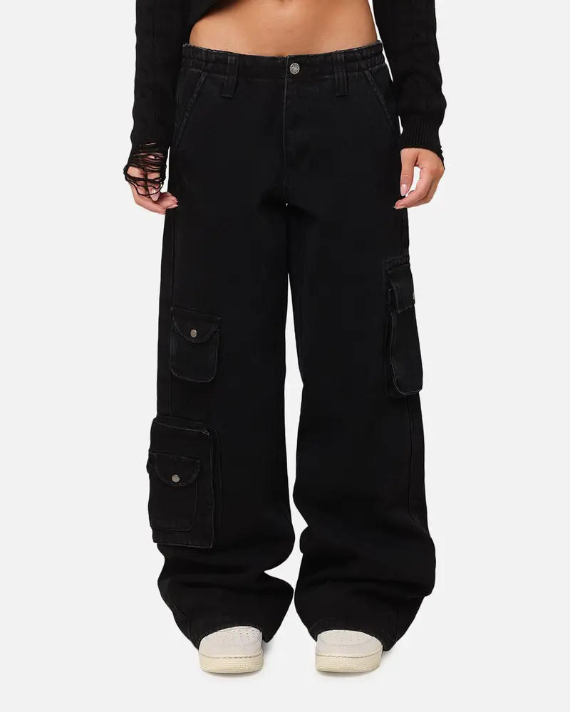 Xxiii Women's Corporal Cargo Jeans Washed Black 1