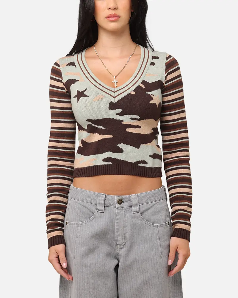 Xxiii Women's Florence Knit Jumper Camo 1