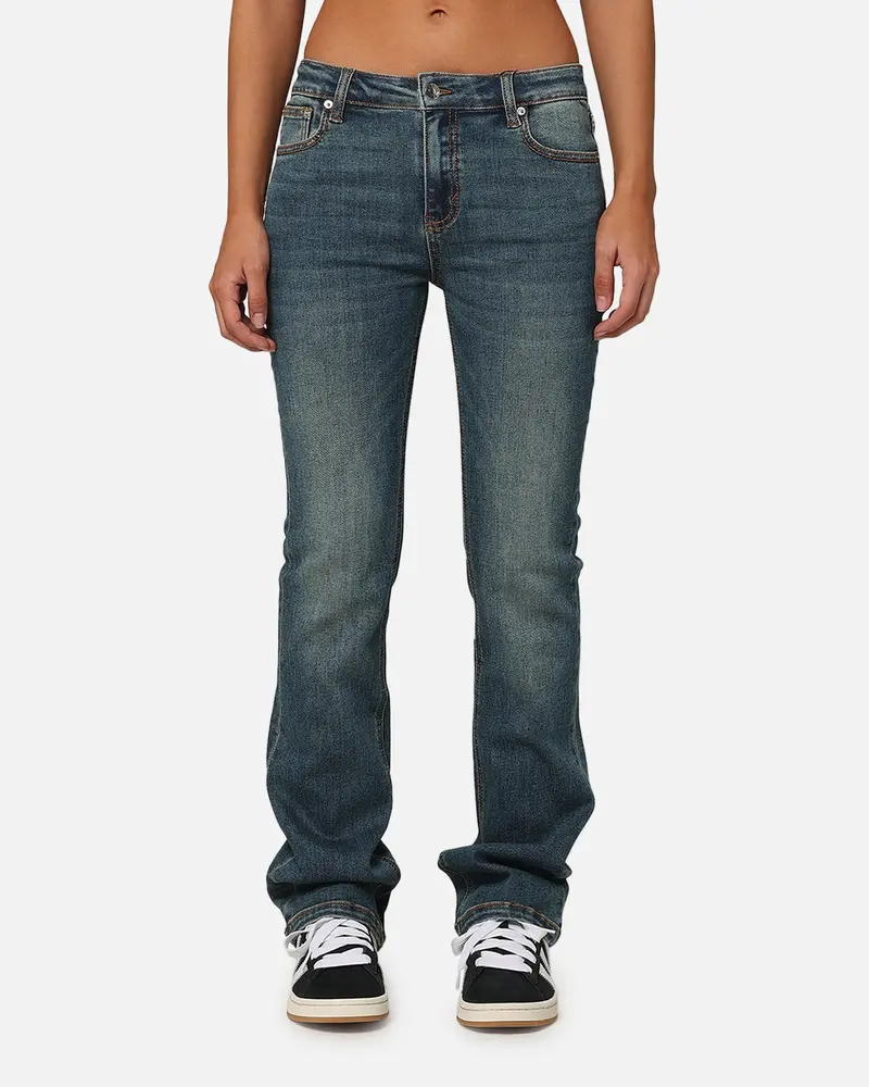 Xxiii Women's Mid Rise Skinny Bootleg Jean Dark Denim 1