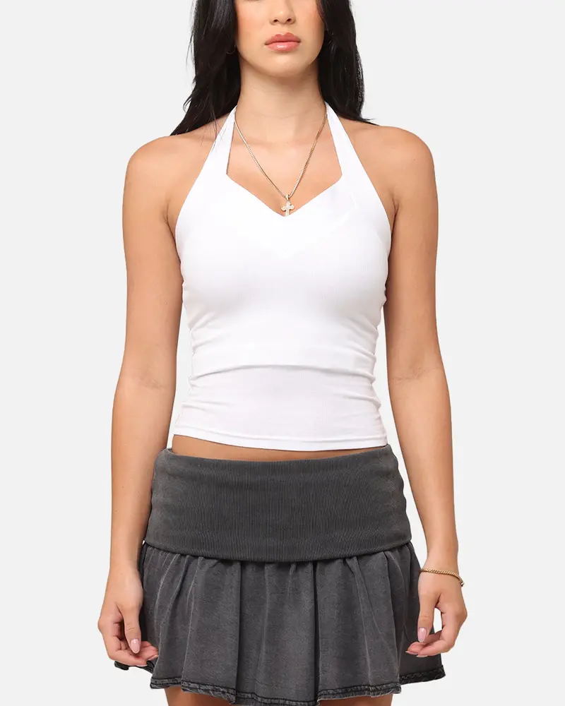 Xxiii Women's Rib Halter Top White 1