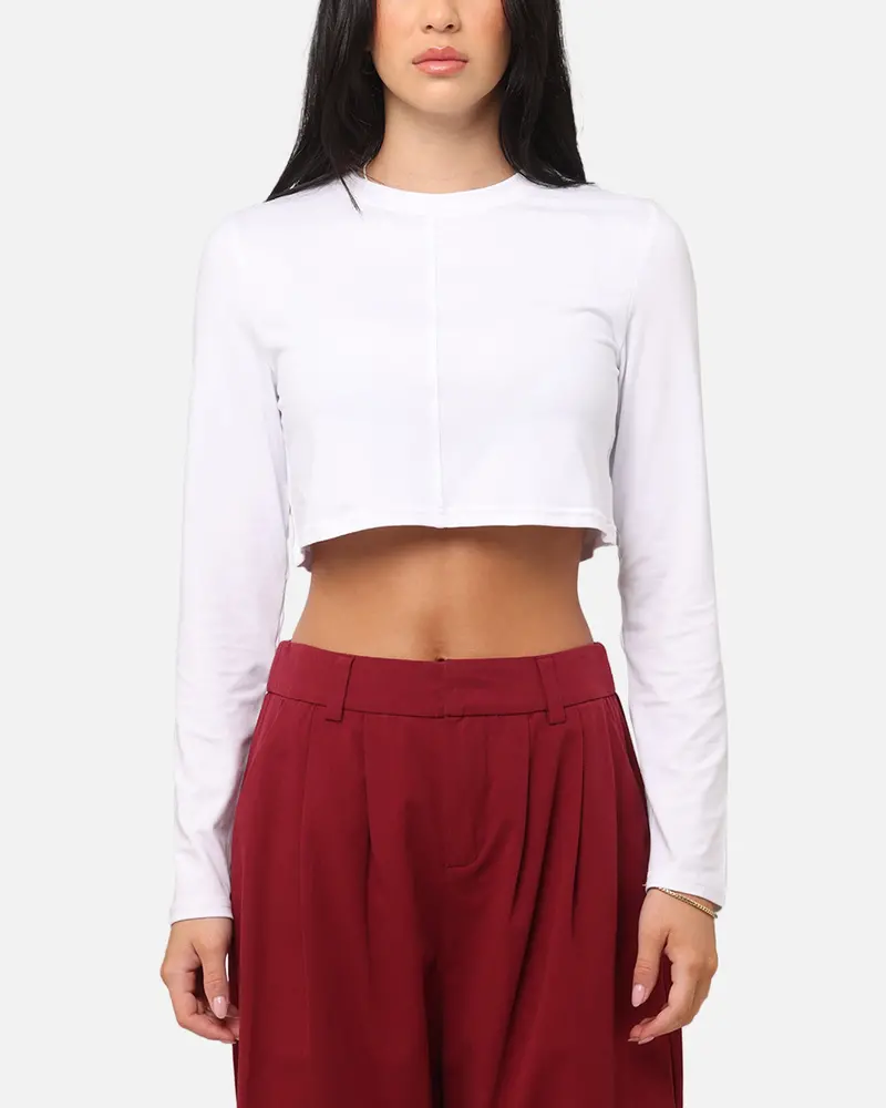 Xxiii Women's Serene Long Sleeve Crop T-Shirt White 1