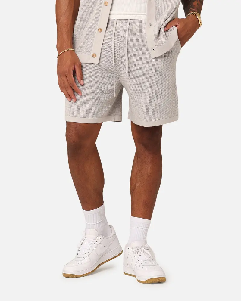 Xxiii Zyair Knit Rib Shorts Stone 1