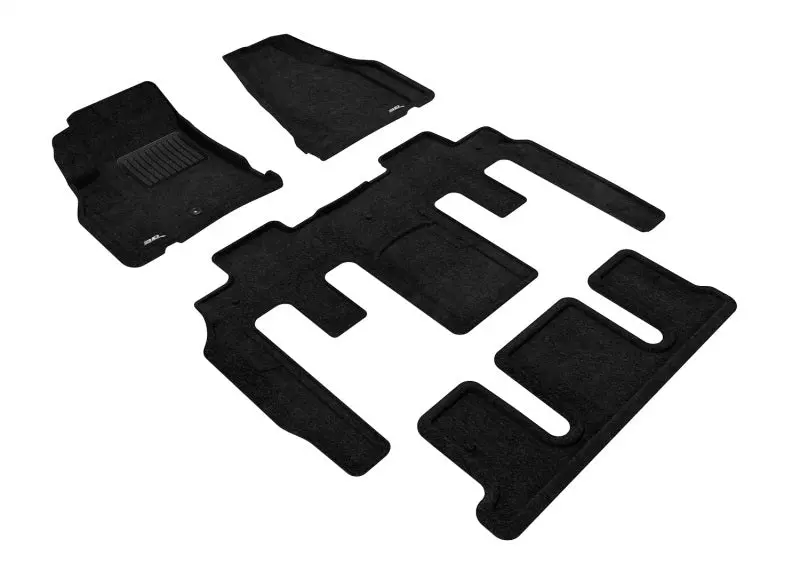 3D Maxpider Custom Floor Liners For 2009–2017 Chevrolet Traverse – Bucket-Style 2Nd Row, Full-Row Set (Black) 1