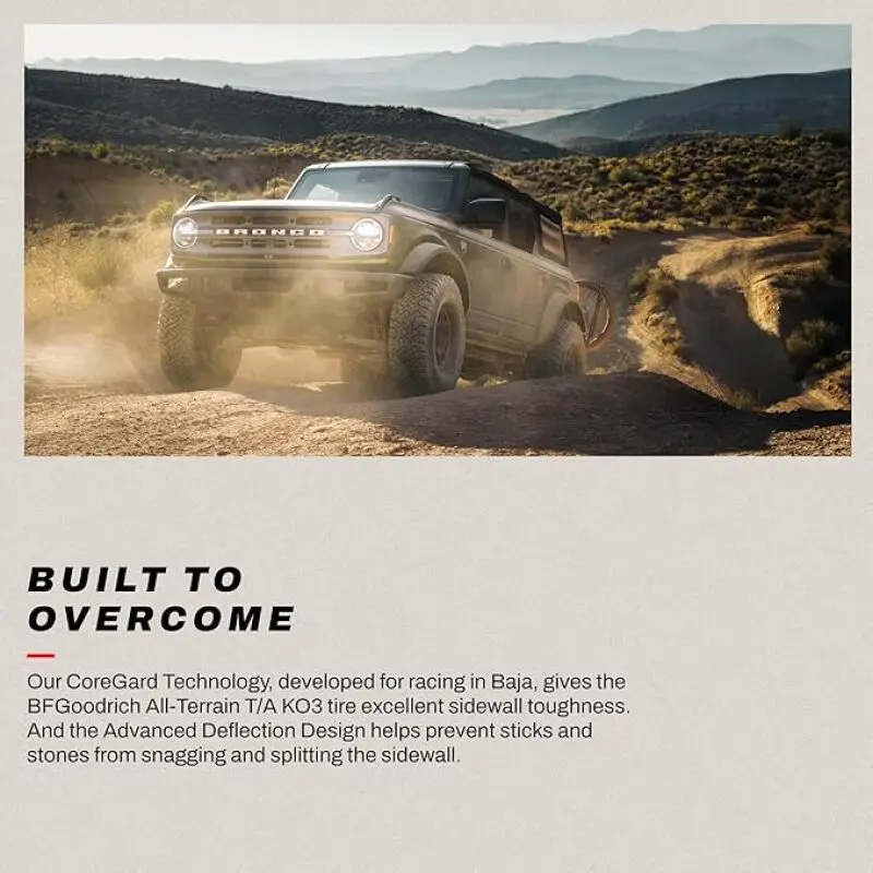 Bfgoodrich All-Terrain T/A Ko3 Tire – Lt295/55R20, Load Range E, 123/120S Speed Rating 1