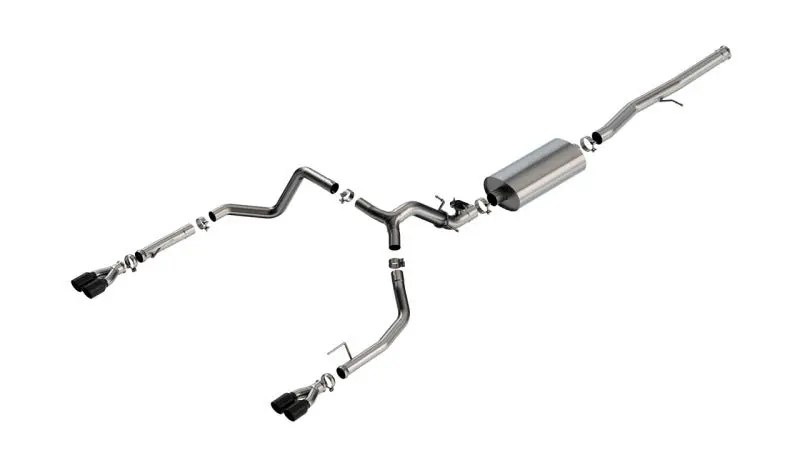 Borla Touring Cat-Back Exhaust System For 2024 Chevrolet Silverado 1500 6.2L V8 – Black Chrome Finish 1