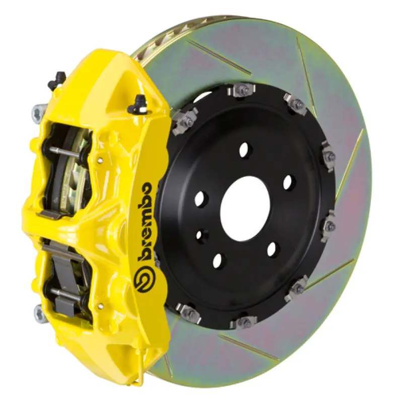 Brembo Gt Big Brake Kit For 2013–2017 Tesla Model S Rwd – 6-Piston Calipers, 380X34Mm Two-Piece Slotted Rotors, Yellow Finish 1