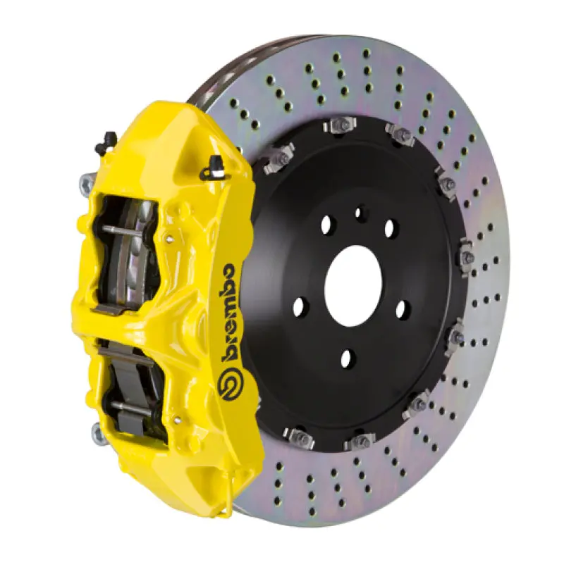 Brembo Gt Big Brake Kit: Front 6-Piston Calipers With Drilled 405X34Mm Two-Piece Rotors For 2015–2023 Ford Mustang Gt (S550) 1