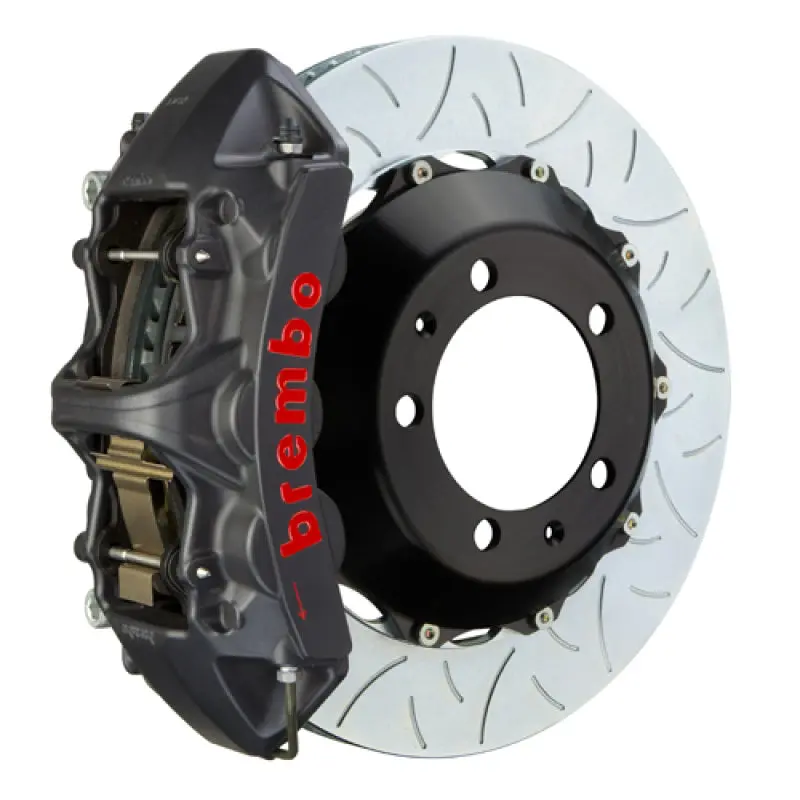 Brembo Gt Series Front Brake Kit For 2012–2014 Bmw 328I – 6-Piston Calipers, 355X32Mm Two-Piece Slotted Rotors 1