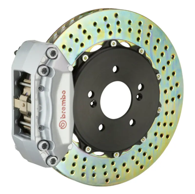 Brembo Rear Gt Big Brake Kit For Audi Tt (2007–2015 3.2L / 2009–2015 Tts / 2012–2013 Tt Rs) – 4-Piston Calipers, 328X28Mm Drilled Two-Piece Rotors (Silver) 1